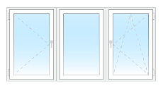 Okno rozwierne + FIX w ramie + okno rozwierno - uchylne